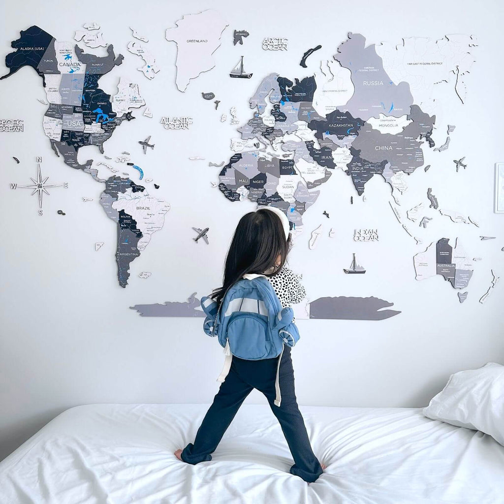 Custom Wooden World Map