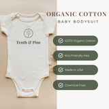 Three Little Tots Little Sister Clay Organic Cotton Short Sleeve Baby Bodysuit, additional view