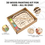 3D DIY Wood Painting Kit for Kids – Cars