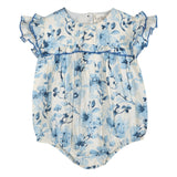 Periwinkle Blue Floral Print Girl Romper