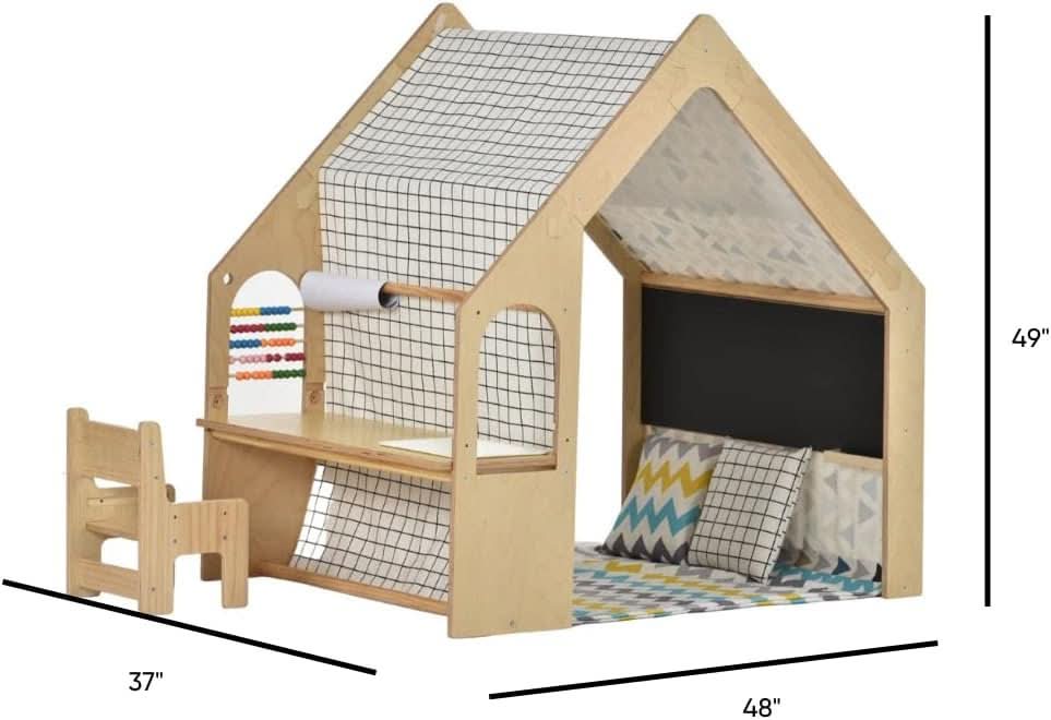Three Little Tots Flair Playhouse and Sensory Desk - Black and White, ninth additional photo