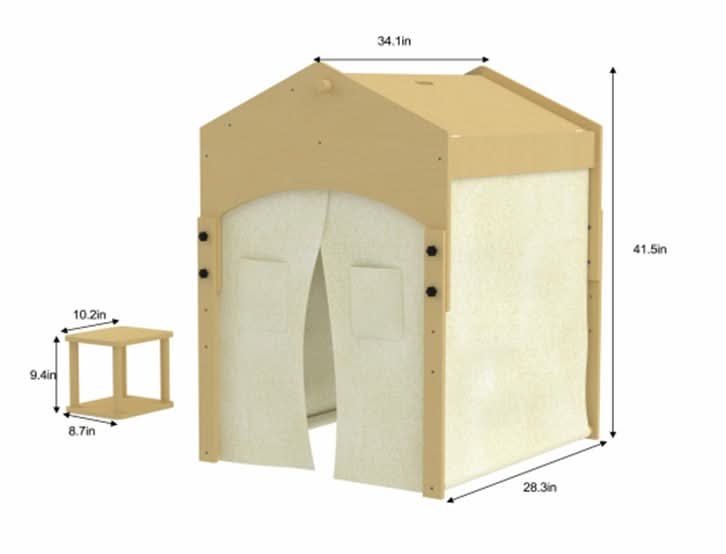 Three Little Tots Ash Tent and Desk Set, alternate angle