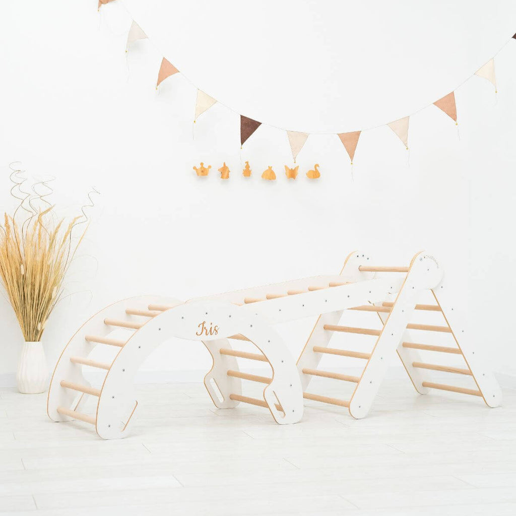 3 in 1 Pikler Triangle Set: Pikler Triangle + Arch + Ladder