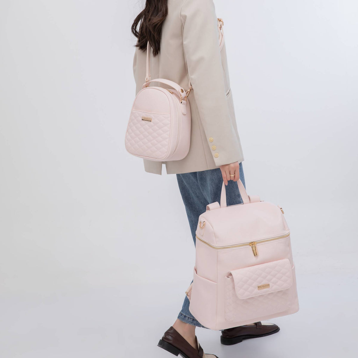 Three Little Tots Signature Diaper Bag Pastel Pink, second additional photo