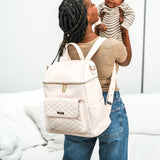 Three Little Tots Signature Diaper Bag Pastel Pink, back view