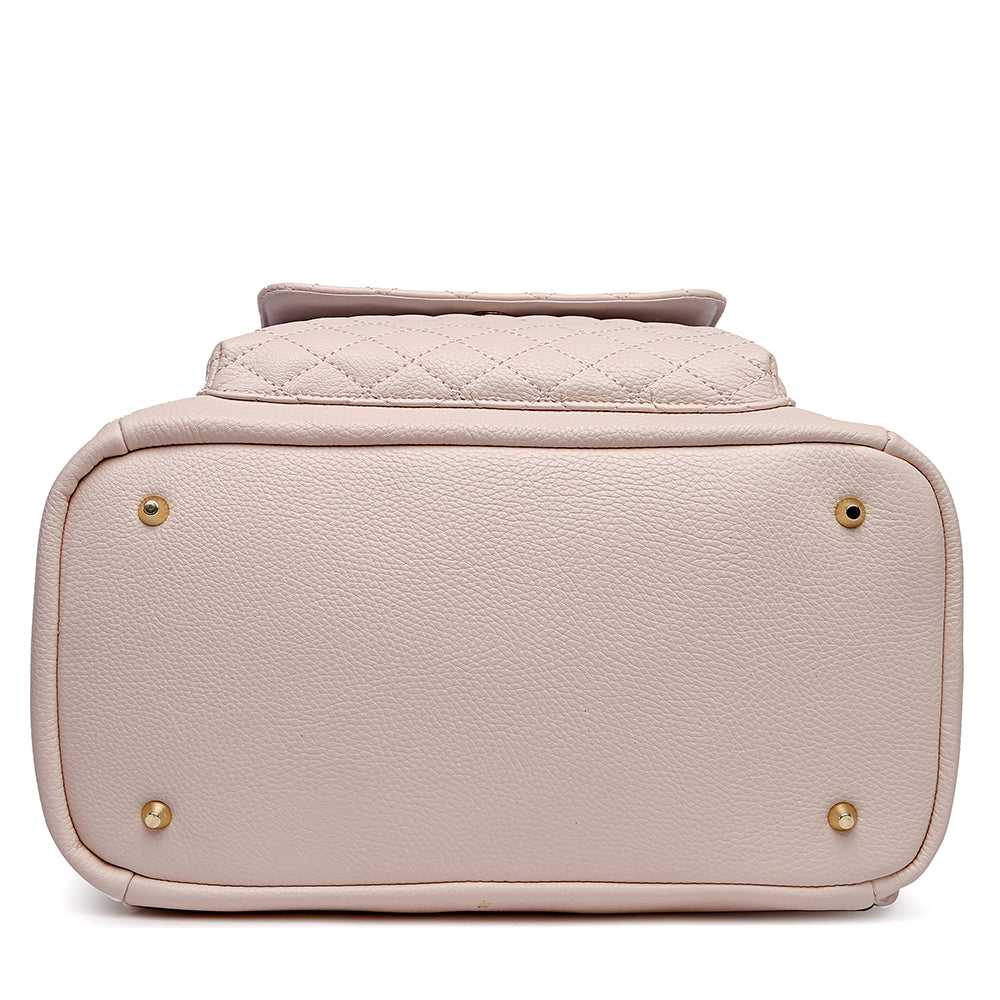 Three Little Tots Signature Diaper Bag Pastel Pink, another angle
