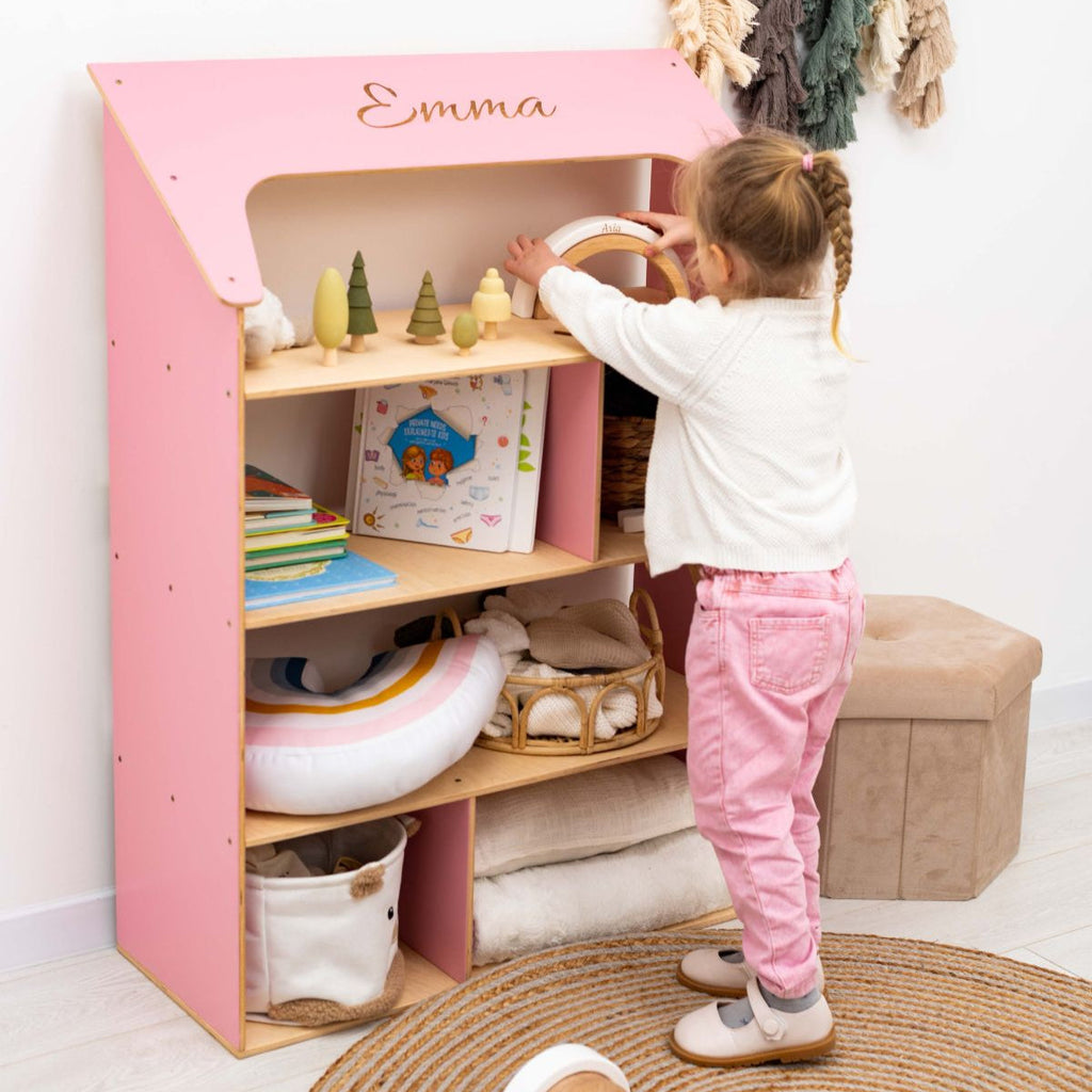 Pink Dollhouse Bookcase
