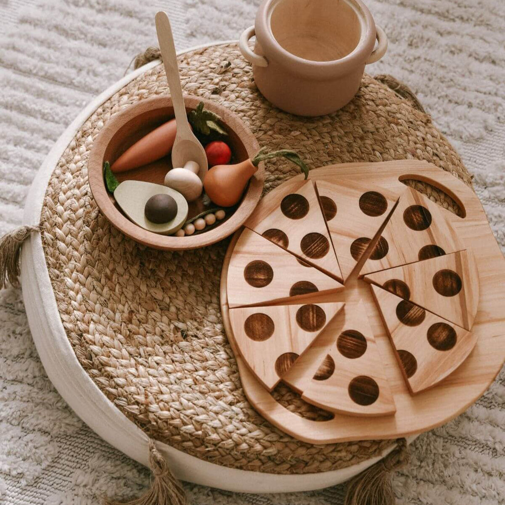Wooden pizza toy