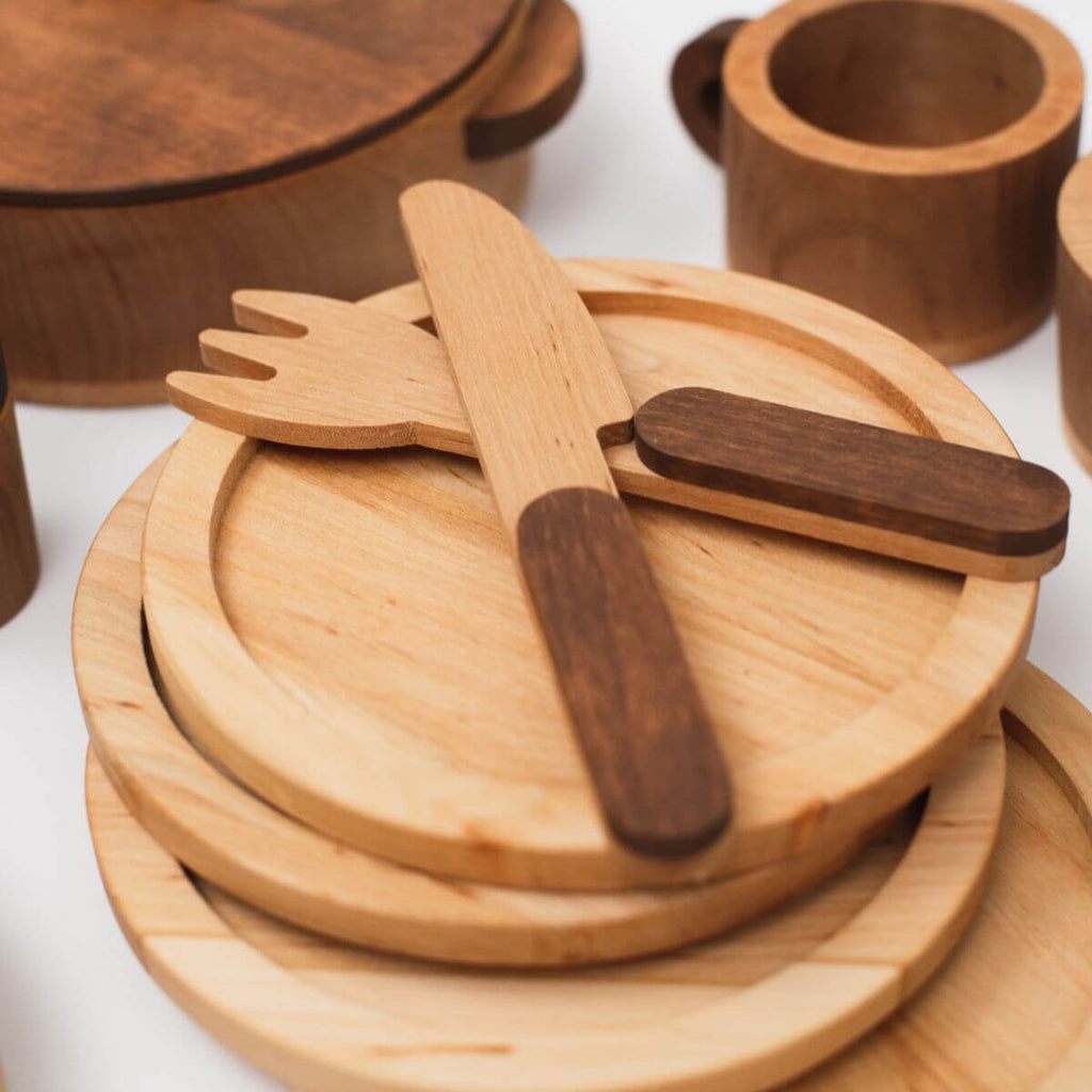 Wooden Play Kitchen Dishes