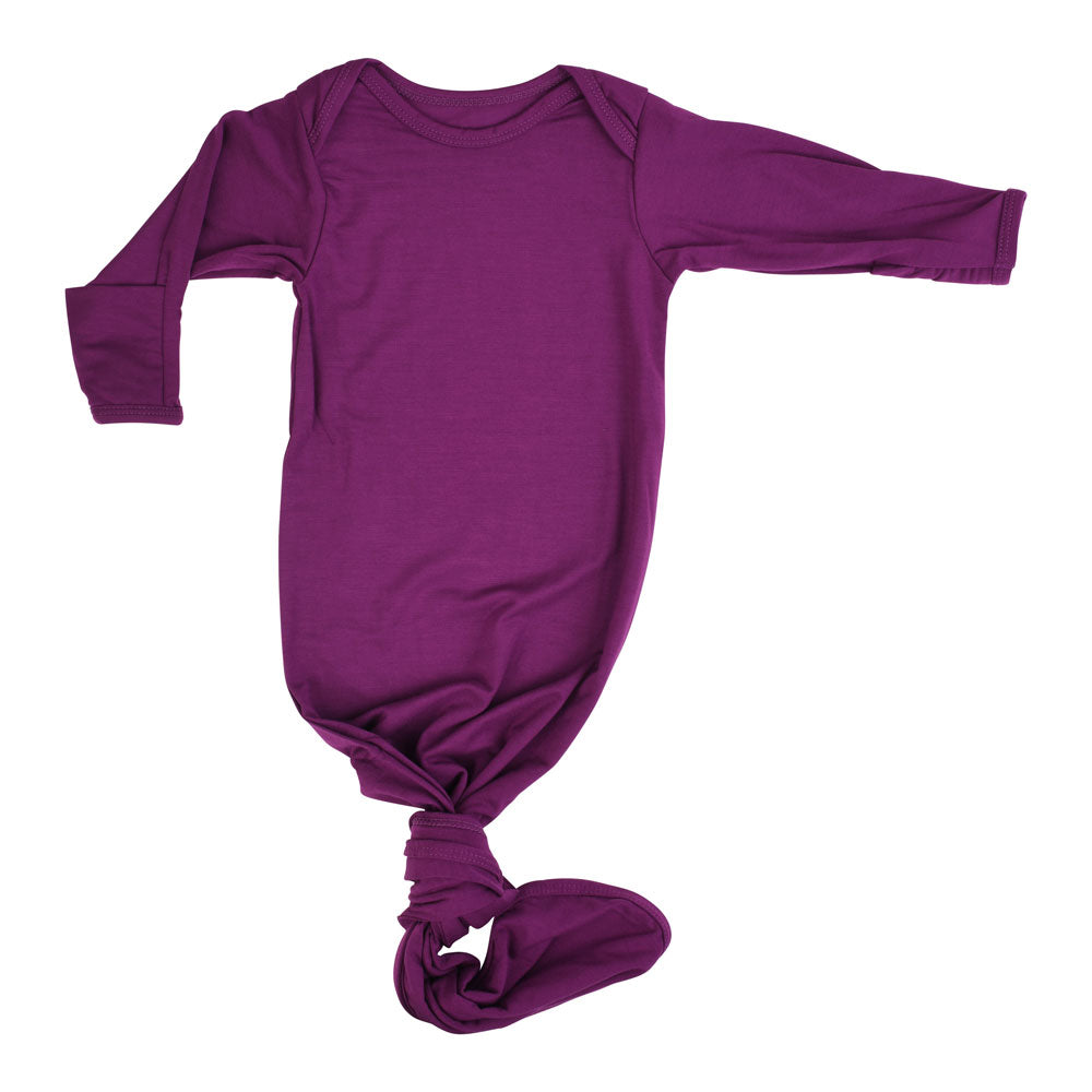 Plum Purple Knotted Newborn Gown