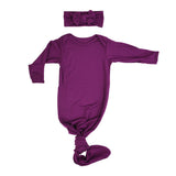 Plum Purple Knotted Newborn Gown