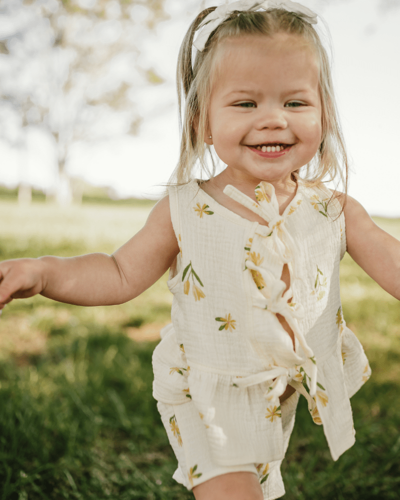 Posie Tie Front Two-Piece Set - Buttercup Bloom