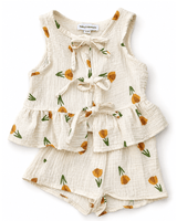 Posie Tie Front Two-Piece Set - Buttercup Bloom