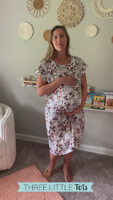 Floral Mommy Labor and Delivery Nursing Hospital Gown