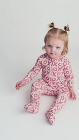 Valentine's Day XOXO Bamboo Newborn Zipper Pajamas Sleepers