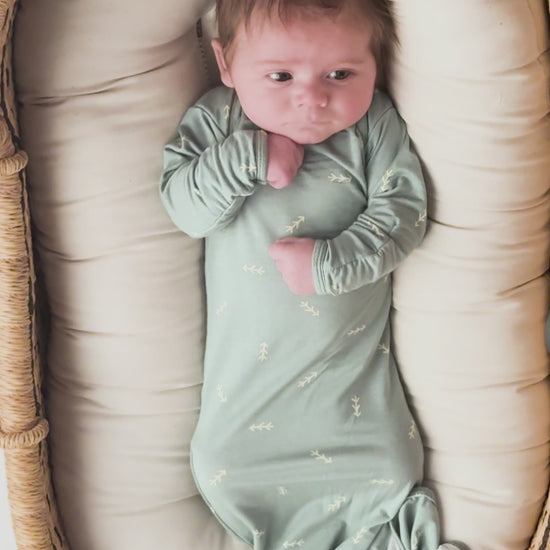 Three Little Tots Arrow Newborn Knotted Baby Gown. Ultra Soft baby gown