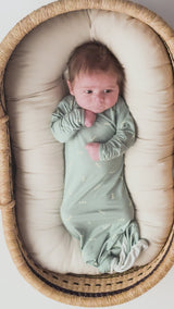 Three Little Tots Arrow Newborn Knotted Baby Gown. Ultra Soft baby gown