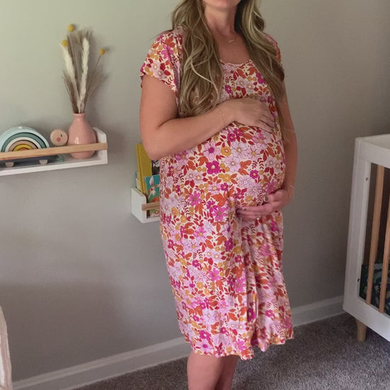 Three Little Tots Labor and delivery gown in the Wild Child pattern