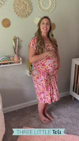 Three Little Tots Labor and delivery gown in the Wild Child pattern