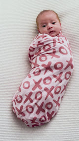 Valentine's Day XOXO Bamboo Newborn Swaddle Blanket