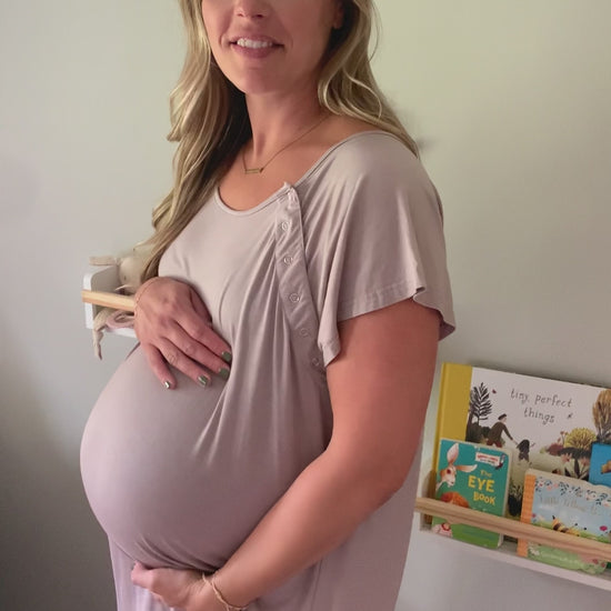 Say goodbye to old hospital gowns, hello to breathable, doctor-recommended labor and delivery comfort.