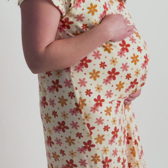 Three Little Tots Groovy Floral Hospital Labor and Delivery Gown
