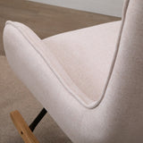HOMCOM Mid-Century Fabric Nursery Rocker in Cream White