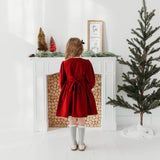Three Little Tots Red Cord Embroidered Christmas Dress, alternate angle