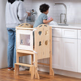 Three Little Tots Laurel 4-in-1 Foldable Kitchen Tower Step Stool Slide and Chalkboard for Toddlers, additional product photo