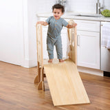 Three Little Tots Laurel 4-in-1 Foldable Kitchen Tower Step Stool Slide and Chalkboard for Toddlers, supplementary photo