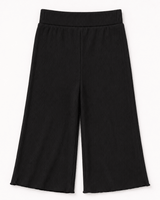 Rhea Ribbed Wide Leg Pants - Black