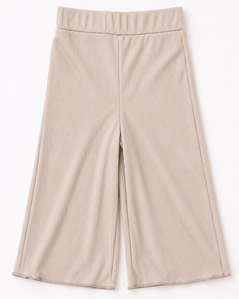 Rhea Ribbed Wide Leg Pants - Irish Cream