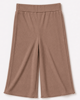Rhea Ribbed Wide Leg Pants - Latte
