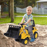 HOMCOM 3-in-1 Ride On Toy Bulldozer Digger Tractor Pulling Cart