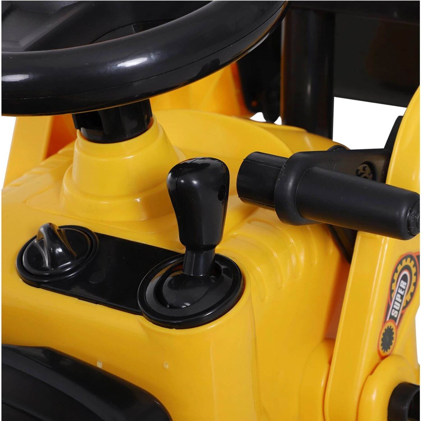 HOMCOM 3-in-1 Ride On Toy Bulldozer Digger Tractor Pulling Cart