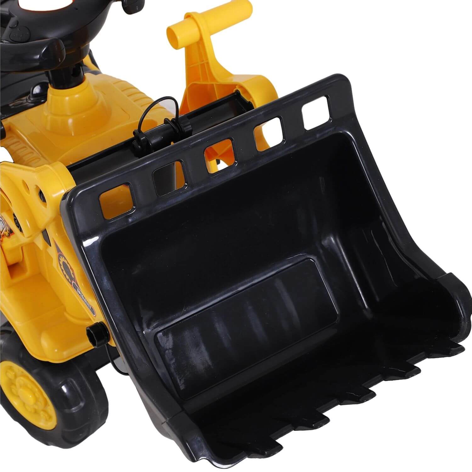 HOMCOM 3-in-1 Ride On Toy Bulldozer Digger Tractor Pulling Cart
