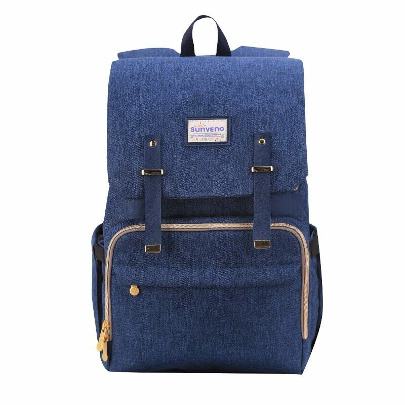 Three Little Tots Canvas Diaper Backpack, in Navy