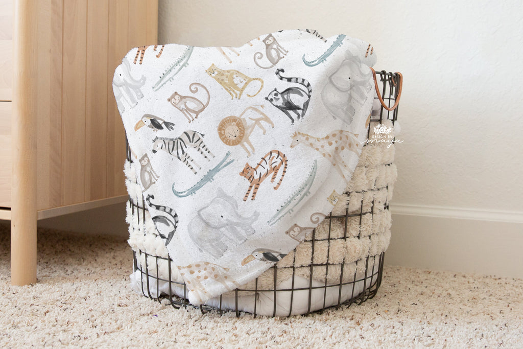 Baby Animals Farm - Vintage Baby Blanket