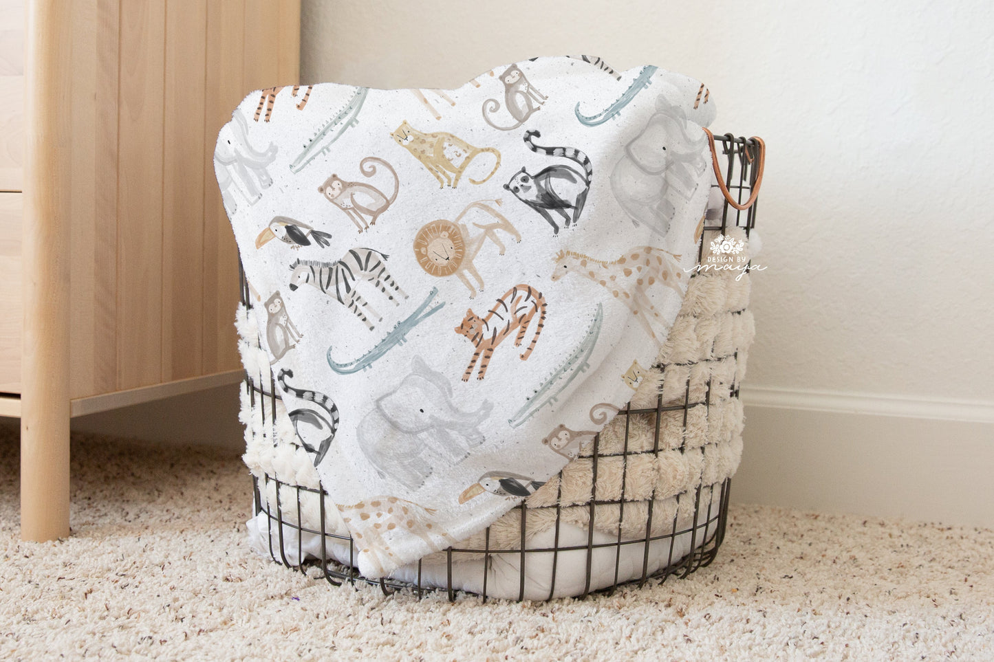 Baby Animals Ocean Life - Vintage Baby Blanket