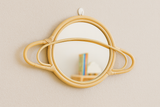 Rattan Saturn Mirror | Boho Nursery Wall Decor | Handmade Natural Rattan Mirror for Kids Room | Eco-Friendly Montessori Wall Art