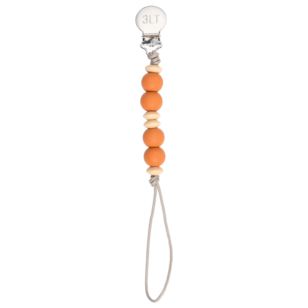 Three Little Tots Silicone Beaded pacifier clip. Handmade in the USA.