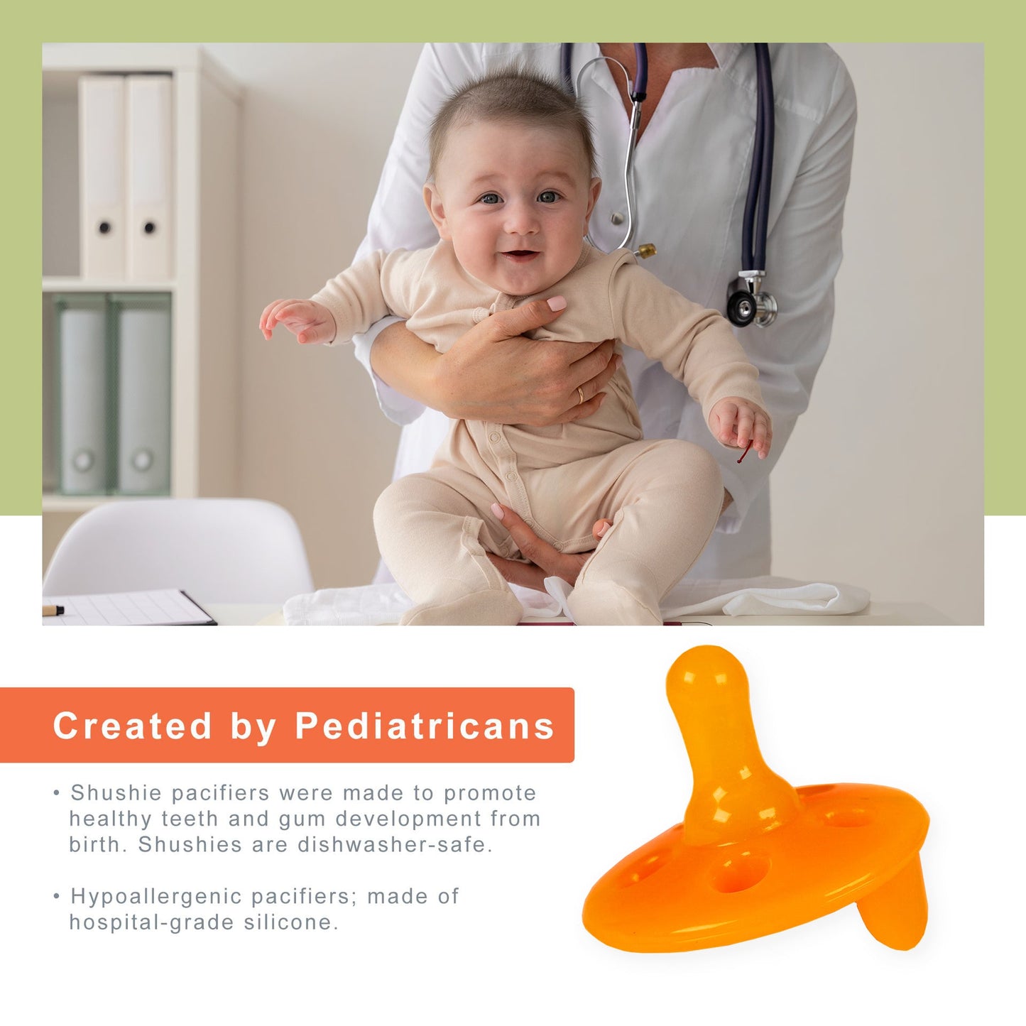 Three Little Tots Shusher Sloth 6-Pack Shushie Pacifiers Soothing Bundle with Cuddly Cry Detection, another angle
