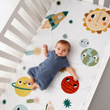 Crib sheet and Swaddle bundle - Space Explorer