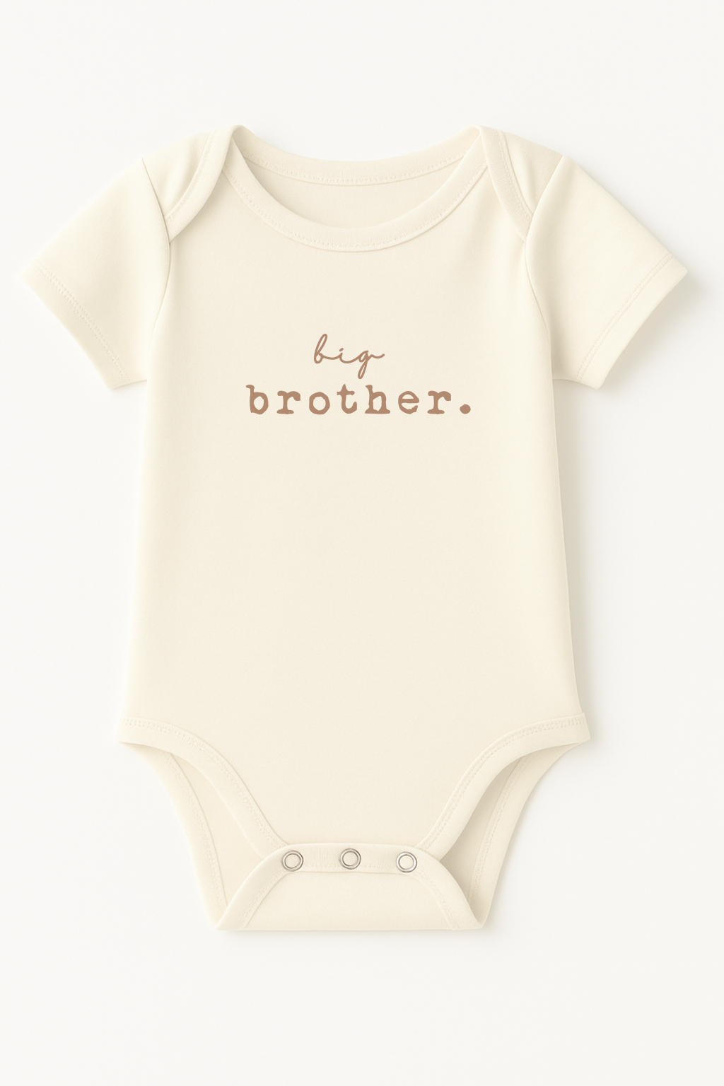 Three Little Tots Big Brother Clay Organic Cotton Short Sleeve Baby Bodysuit