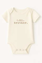 Three Little Tots Little Brother Clay Organic Cotton Baby Bodysuit Short Sleeve