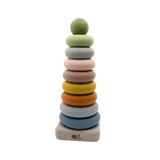 Three Little Tots Silicone Ring Stacking Toy 10pc Lytl