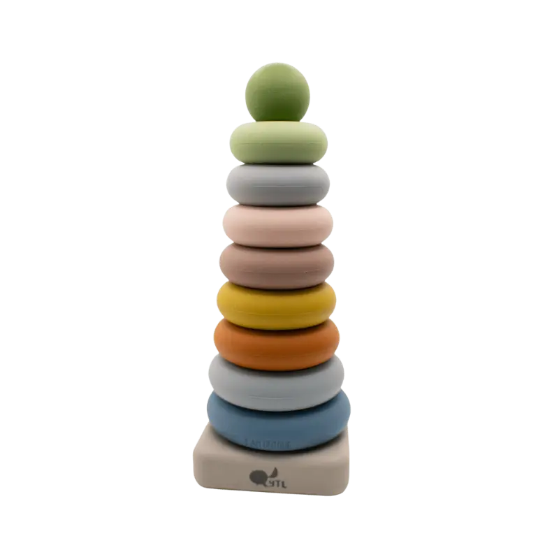Three Little Tots Silicone Ring Stacking Toy 10pc Lytl