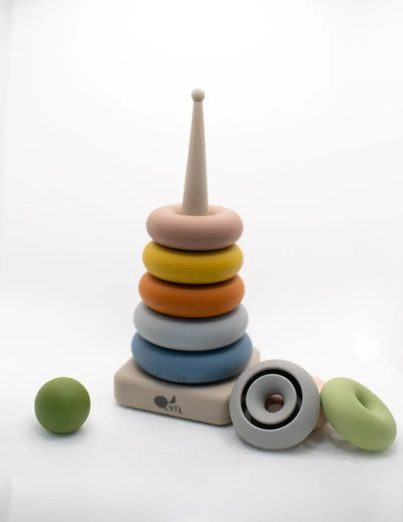 Three Little Tots Silicone Ring Stacking Toy 10pc Lytl, supplementary photo