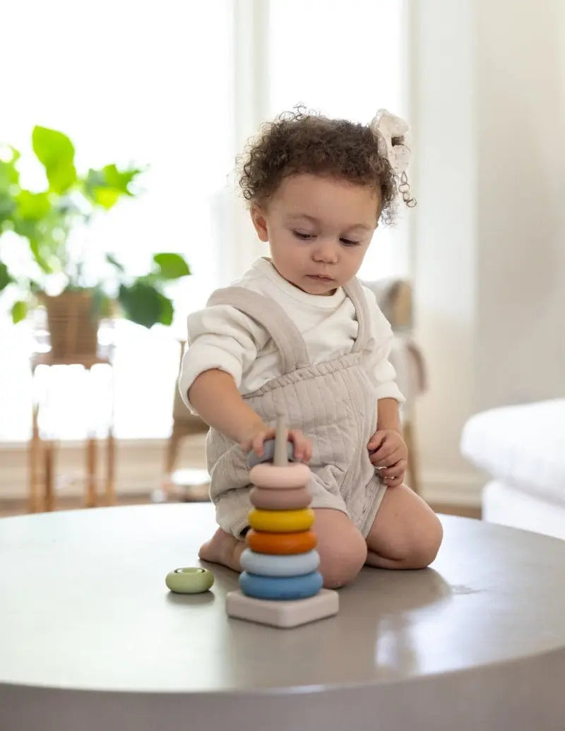 Three Little Tots Silicone Ring Stacking Toy 10pc Lytl, alternate angle