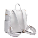 Three Little Tots Petit Diaper Bag Stone Grey, back view